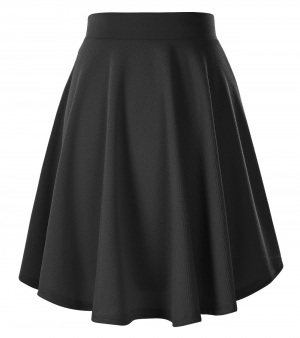 Basic Versatile Stretchy Flared Casual Mini Skater Skirt