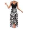 Sleeveless V-Neck Floral Summer Casual Long Skirt Dress