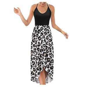 Sleeveless V-Neck Floral Summer Casual Long Skirt Dress
