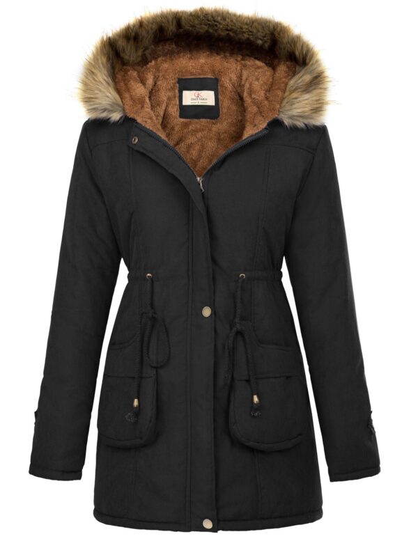 Hooded Thicken Fleece Parkas Faux Fur Jackets