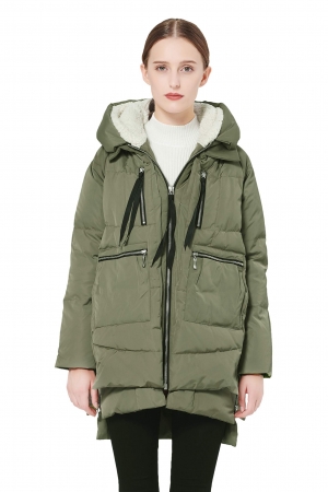 Orolay Women's Thickened Down Jacket Green S