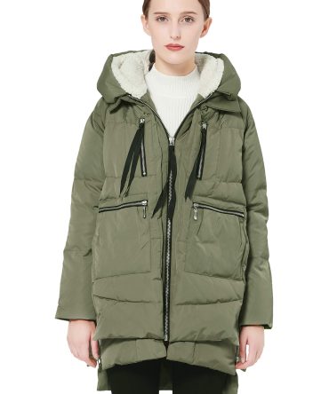 Orolay Women's Thickened Down Jacket Green S