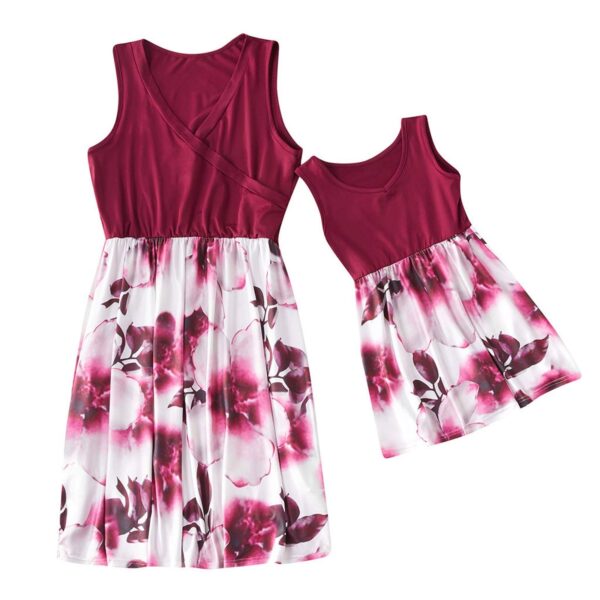 Mommy and Me Dresses Casual Floral Family Outfits
