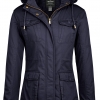 Winter Sherpa Lined Parka Coat Anorak Jacket Navy