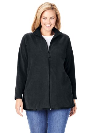 Women's Plus Size Zip-Front Microfleece Jacket