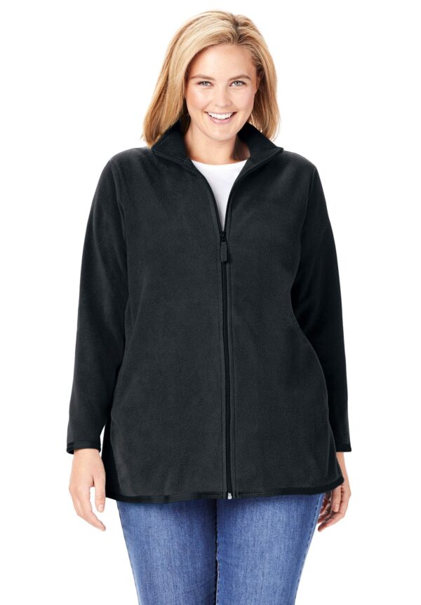 Women's Plus Size Zip-Front Microfleece Jacket