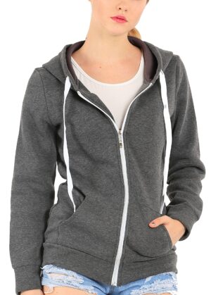 Womens Soft Zip Up Fleece Hoodie Sweater Jacket
