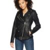 Oversized Faux Leather Belted Motorcycle Jacket