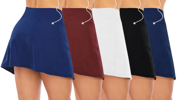 Tennis Skirt with Shorts Pockets High Waisted Golf Skorts